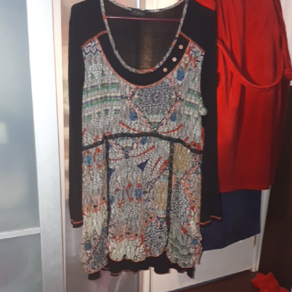 😊 Special 5 For $25  bohemian Black and Multicolor Women's Tunic